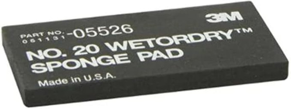 3M MMM5526 Wetordry Sponge Pad 20 05526, 2 3/4" x 5-1/2" x 3/8", Box of 5 (-5526)