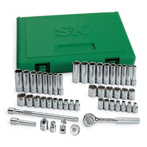 SK Hand Tool SKT91848 SK 91848 Fractional Socket Set – 48-Piece Metric Assortments, Durable, Corrosion Resistant Impact Units. Universal Joint Socket Set