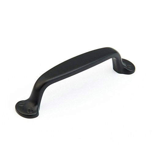 SCHAUB 742-FB and Company 742 Country 4 Inch Center to Center Handle Cabinet Pull, Flat Black.