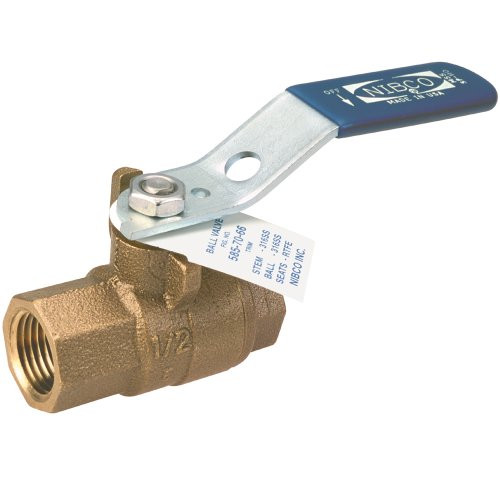 "Nibco" T5857066112 NIBCO T-585-70-66 Cast Bronze Ball Valve, Stainless Steel Trim, Two-Piece, Lever Handle, 1-1/2" Female NPT Thread (FIPT)