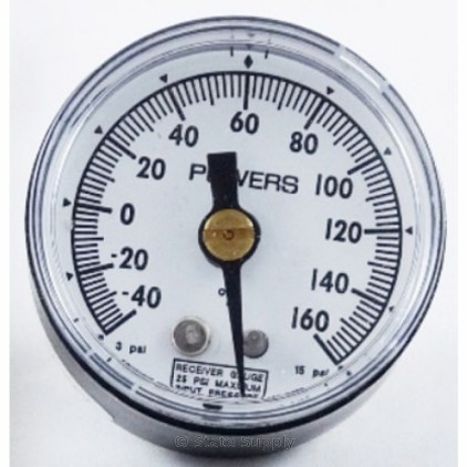 Honeywell 11014 , Inc. RECEIVER GAGE. 1-1/2" DIAMETER. FOR RP920 AND RP908. 1/8" NPT. CENTER BACK CONNECTED. -40 TO 160 F.