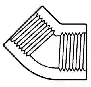 819-010 1in IPS 45-ELL PVC SCH-80 SPEARS MFG. CO. 9566