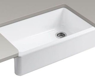 K6489-0 WHT TALL-APRON KITCH SINK CI 36 X 21-1/2^ WHITEHAVEN 36^BASE CABT REQD Kohler 951988
