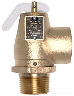 CONBRACO 967738 Apollo Valve 13-202 Series Bronze Safety Relief Valve, ASME Steam, 10 psi Set Pressure, 1" NPT Male x Female