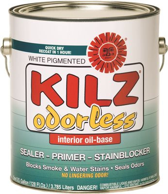 MASTERCHEM 441148 KILZ Odorless Interior Oil-Base Primer/Sealer/Stainblocker, White, 1-gallon