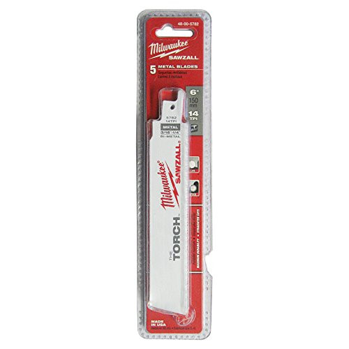 MILWAUKEE 2488133 & #174 6" 14 TPI The Torch & #8482 SAWZALL & #174 Blade (5 Pack)