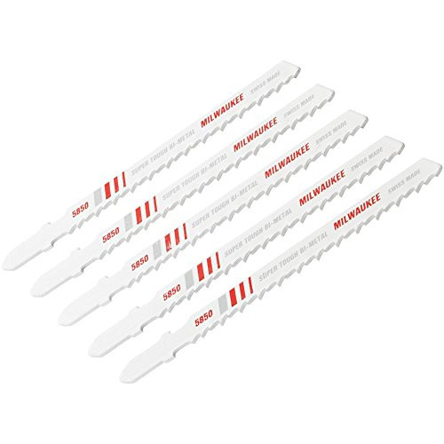 MILWAUKEE 2488130 JIG SAW BLADE BI-METAL 4 IN. LENGTH 8 TPI T-SHANK, 5 PER PACK