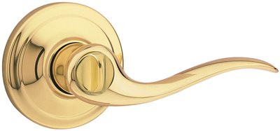 KWIKSET 803253  Tustin Privacy Leverset Polished Brass
