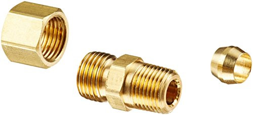 T&S Brass 371111 Brasscraft 1/4 OD by 1/8-Inch Male Reducing Adapter Lead-Free, Rough Brass