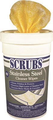 ITW DYMON DYM91930 Stainless Steel Cleaner Towels, 9 3/4 x 10 1/2, 70 Wipes/Pack, 6 Packs/Carton