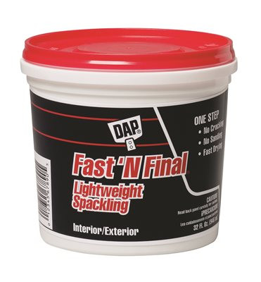 Dap 441128 4 Pack  Fast 'n Final Interior/Exterior Lightweight Spackling (RTU) - White Quart