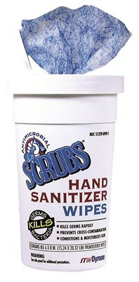 ITW DYMON 880941 SCRUBS® ANTIMICROBIAL HAND SANITIZER GYM WIPES, 85-COUNT BUCKET