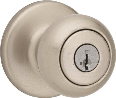 KWIKSET 2464421 GIDDS- Smartkey Cove Entry Knob, Satin Nickel