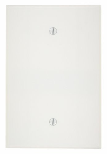 Leviton 609395  1-Gang No Device Blank Wallplate, Oversized, Thermoset, Box Mount, White
