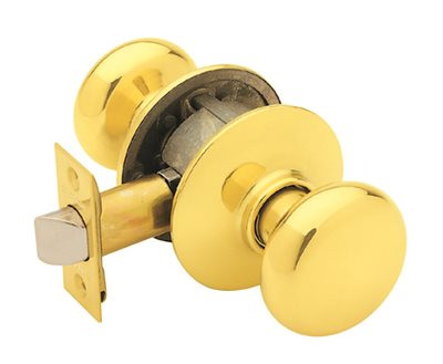 SCHLAGE 803470  CAM Camelot Collection Plymouth Passage Knob, Bright Brass