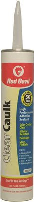 "RED DEVIL, INC." 296188 Red Devil 0 Clear Caulk High Performance Adhesive, 10.1-Ounce
