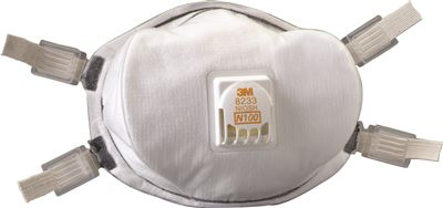 3M 295856 Standard N100 Disposable Particulate Respirator Masks, Cool Flow Exhalation Valve, Nose Clip, Meets NIOSH, OSHA (5 Case)