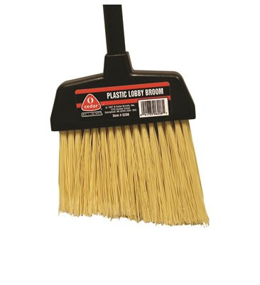 O CEDAR COMMERCIAL PRODUCTS 881405 Broom, Plastic Lobby Broom --- 6 Count [Washable, sanitary fibers. 30" diameter Firm-Grip" metal ribbed handle with swivel cap.]