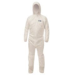 Kimberly Clark KCC49005 Kleenguard A20 White 2XL Microforce Disposable Chemical-Resistant Coveralls - Open Ankles, Open Wrists - [PRICE is per EACH]