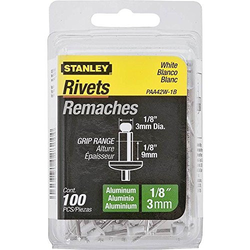 Proto 287096 Proto 1/8 Inch X 1/8 Inch White Aluminum Rivets,Pack of 100(Pack of 100)