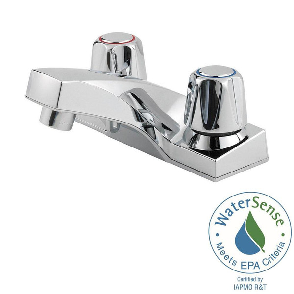 Pfister 3558130 LG1436000 Pfirst Series 2-Handle 4 Inch Centerset Bathroom Faucet in Polished Chrome, Water-Efficient Model