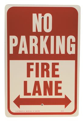 HY-KO 560780 Hy-Ko Highway Sign White 12" X 18" No Parking Fire Lane Aluminum
