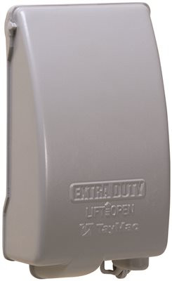 TAYMAC 289317 Hubbell-Bell Weatherproof Metallic Low Profile While-In-Use Device Cover with 8-in-1 Configurations and Single Gang, Vertical, Gray