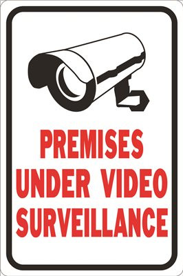HY-KO 289109 Sign These Premises Protected By Video Surveillance Sign, 12" X 18"