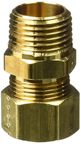 T&S Brass 371112 Brasscraft 5/8 OD by 1/2-Inch Male Reducing Adapter Lead-Free, Rough Brass