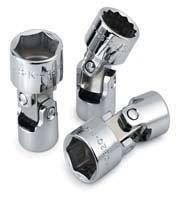 SK Hand Tool SKT43614 43614 12 Point 1/4-Inch Drive Flex Socket, 7/16-Inch, Chrome