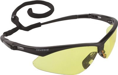 Kimberly Clark 295865 KIMBERLY-CLARK Jackson Safety V30 Nemesis Safety Glasses, Black Frame, Amber Lens