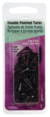 ANCHOR WIRE 807812 Hillman Double Point Tack Staple No. 14 Blue Steel Carded 1.5 Oz