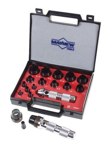 Mayhew MAY66000 Pro 66000 1/8-Inch to 1-3/16-Inch Imperial SAE Hollow Punch Set, 16-Piece