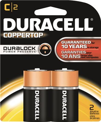 Duracell 681222  Non-rechargeable Battery, Alkaline, 1.5 V, C, Raised Positive and Flat Negative (10 pieces)
