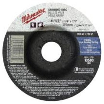 MILWAUKEE 288667 ELECTRIC TOOL Type 27 Grinding Wheel 4-1/2" x 1/8" x 7/8"