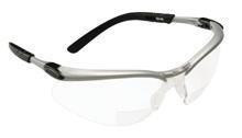 3M MMM11375 BX Dual Readers 2.0 Diopter Safety Glasses With Silver And Black Frame And Clear Polycarbonate Lens