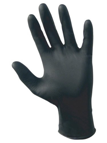 SAS Safety 3563110 ® RAVEN™ DISPOSABLE POWDER-FREE NITRILE GLOVES, LARGE, BLACK, 6 MIL, 100 GLOVES PER BOX