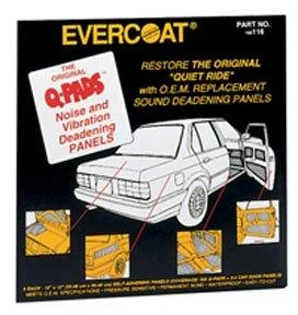 Fibre Glass-Evercoat FIB117 Fibre Glass-Evercoat 117 Q-Pads Sound Deadener 16 x 16 (4 Per Pack)