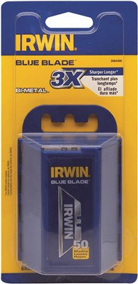 Sanford 286424 Irwin Industrial Tools Bi-Metal Blue Utility Blade, Pack of 50