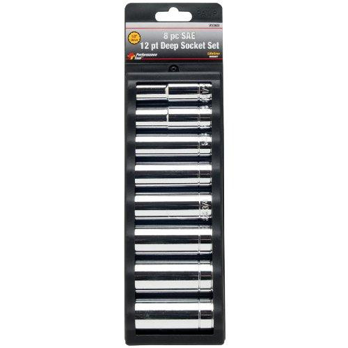 WILMAR WLMW32600 Performance Tool W32600 8-Piece 1/2-Inch Drive 12 Point SAE Deep Socket