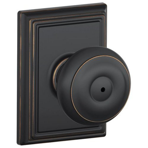 SCHLAGE F40GEO716ADD  Addison Collection Georgian Privacy Knob, Aged Bronze