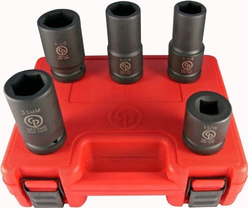 Chicago Pneumatic CPTSS8205WS 1" Drive 5 Piece Wheel Service SAE & Metric Impact Socket Set.