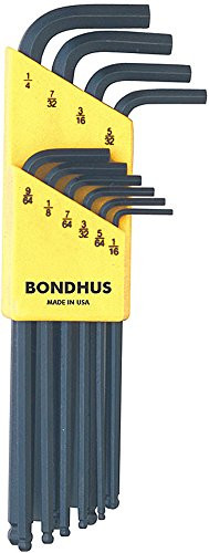 Bondhus BND10938 Set of 10 Balldriver« L-wrenches, sizes 1/16-1/4-Inch.