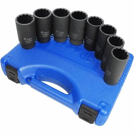 Astro Pneumatic AST78868 Tool 12-Point Axle Nut Socket Set (8 Piece).