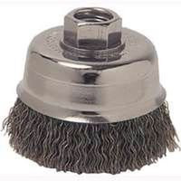 Weiler WEI36037 Vortex Pro Wire Cup Brush, Threaded Hole, Carbon Steel, Crimped Wire, 6" Diameter, 0.02" Wire Diameter, 5/8"-11 Arbor, 6600 rpm (Pack of 1)