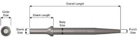 Ajax Tool Works AJXA903-1-1/4 Pneumatic Bit, Fork Chisel, .401 Shank Turn Type, Size 1-1/4", Length 7-1/4".