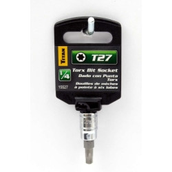 Titan TIT66927 Torx Bit Socket, 1/4" Drive, T27, Chrome