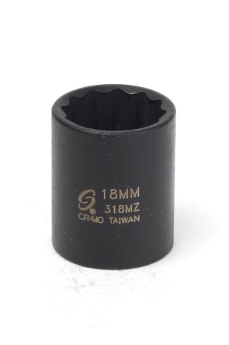 Sunex SUN318MZ 3/8-Inch Drive 18-Mm 12-Point Metric Standard Impact Socket