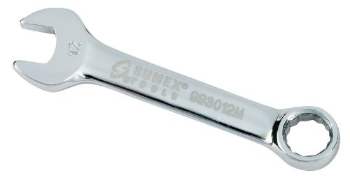Sunex SUN993012M 12mm Fully Polished Stubby Combination Wrench