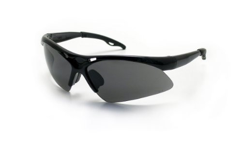 SAS Safety SAS540-0201 Safety Glasses, Diamondback, Wraparound Black Frame, Scratch Resistant, Anti-Fog, Shade Lens